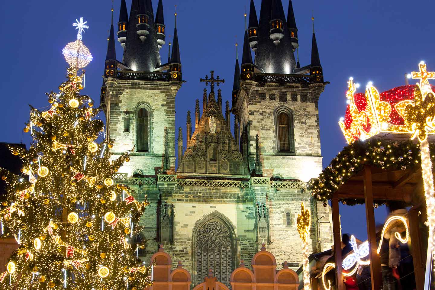Image of The Church of Our Lady Before Týn and Prague Christmas Market
