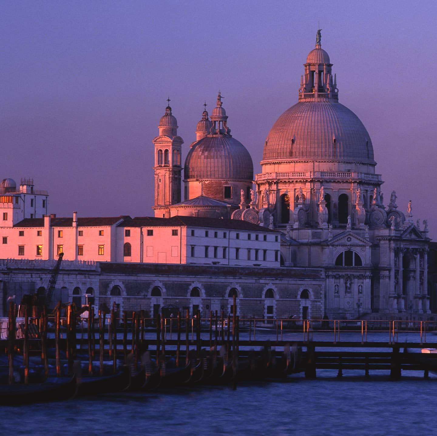 Image of Santa Maria della Salute church Venice in dawn sunlight