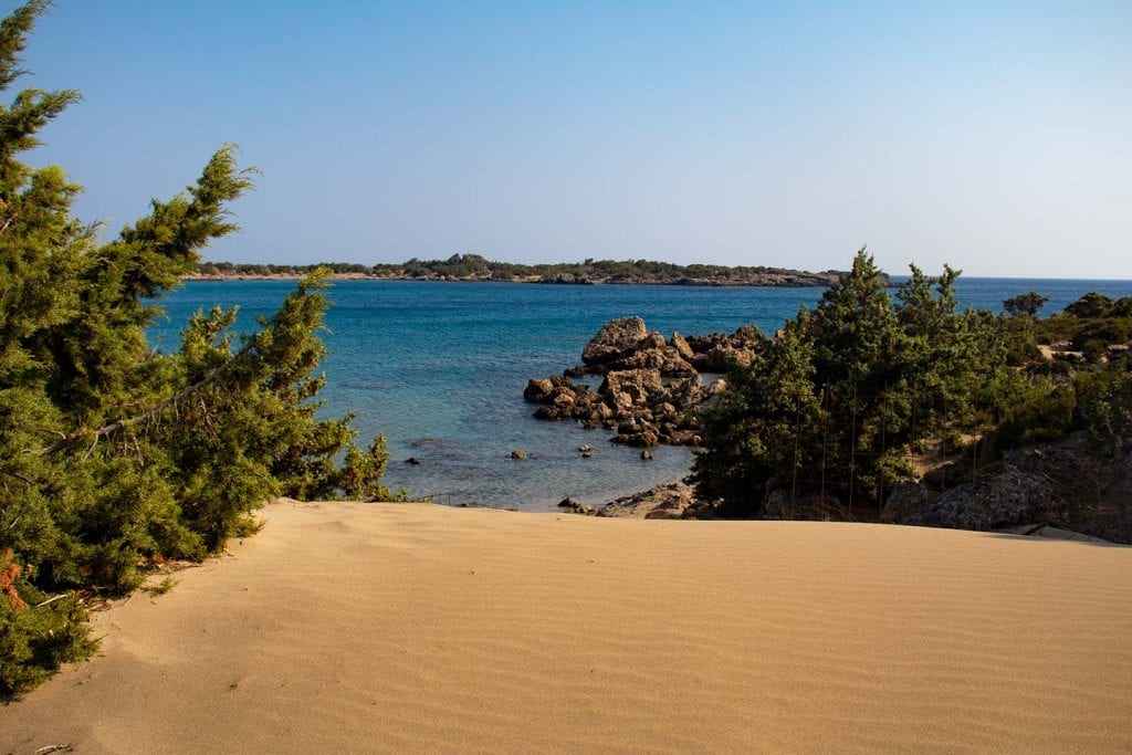 Image of a sand dune at the wild beach in Grammeno in south west Crete