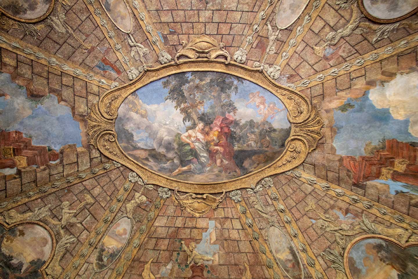 Image of the roof of the Sala Terrena or Entrance Hall in Vrtba Garden Prague