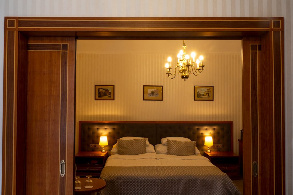Image of our deluxe double bedroom in the Hotel Pod Vezi Prague