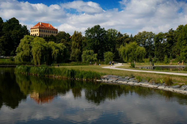 Stromovka Park Prague Image of the park lakes and Governor's Summer House Prague