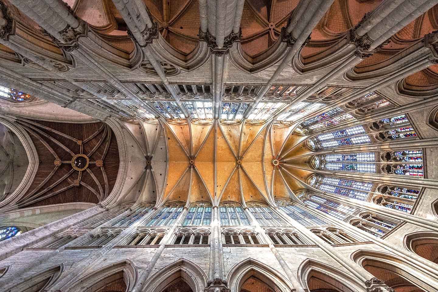 Image of the high Gothic vaulting in Beauvais Cathedral Oise France