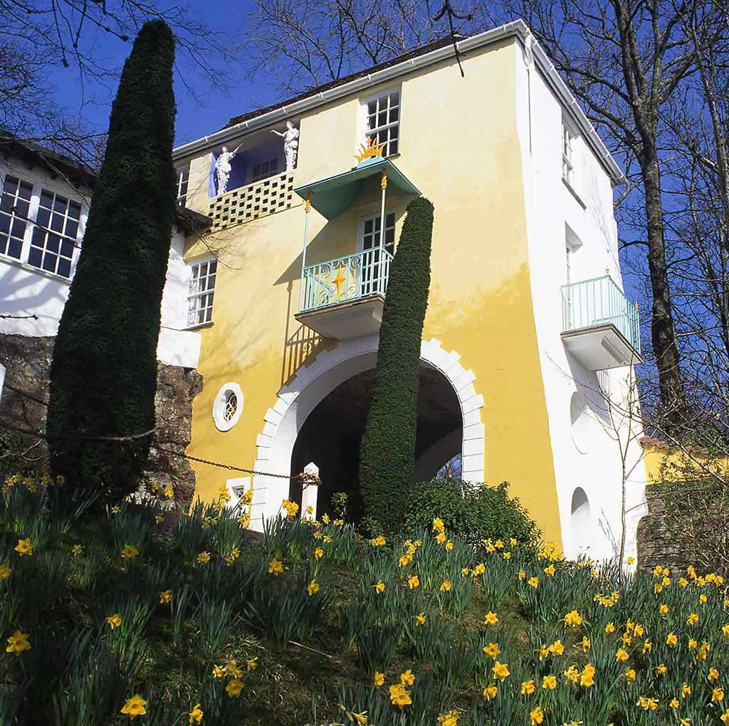 Image of Portmeirion village in springtime North Wales UK