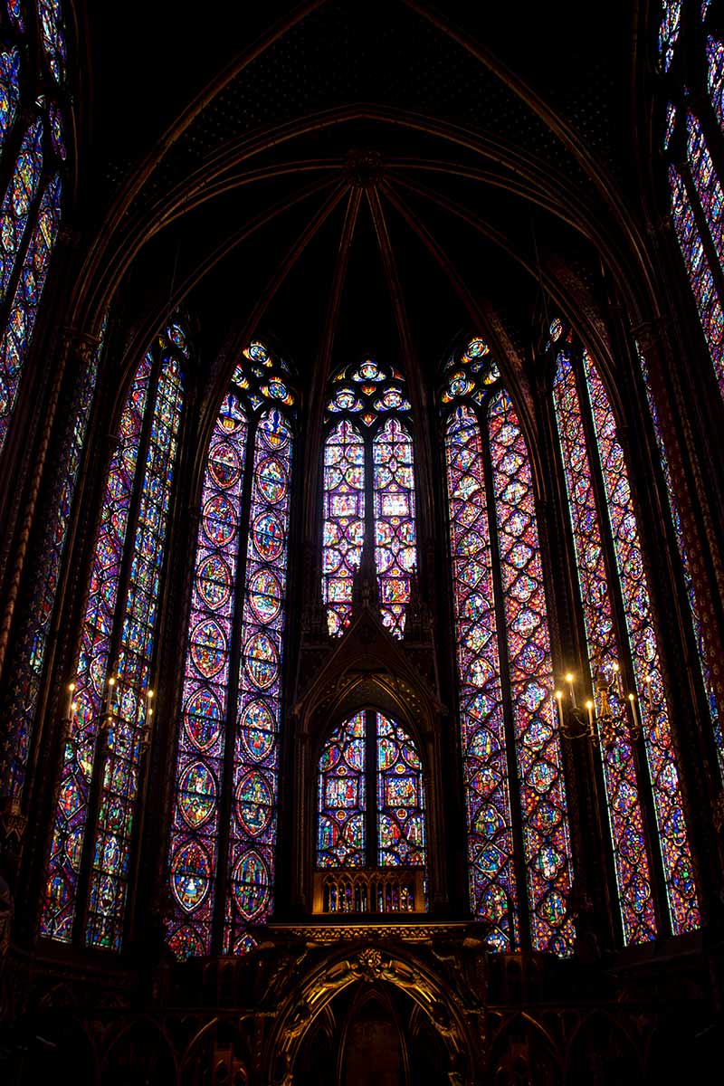 Image of the east windows of Sainte Chapelle Paris