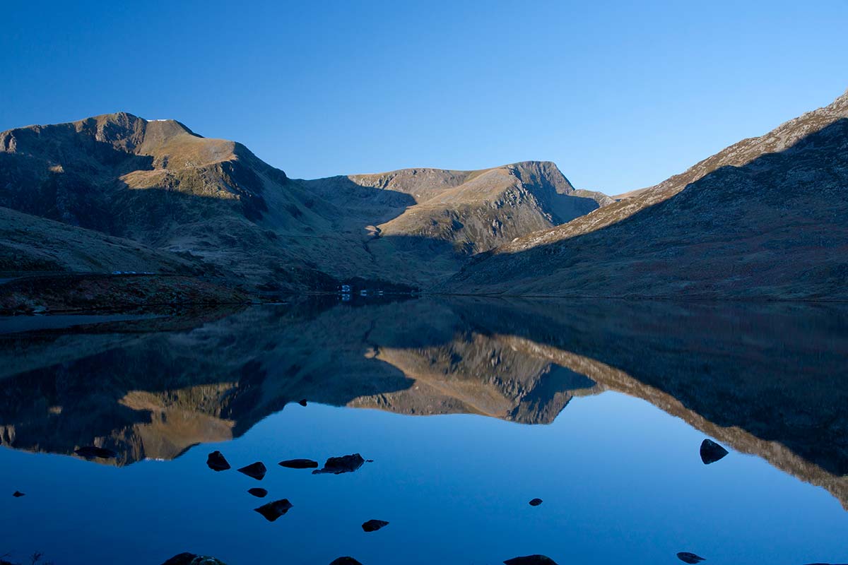 Image of llyn Ogwen lake Snowdonia North Wales Uk