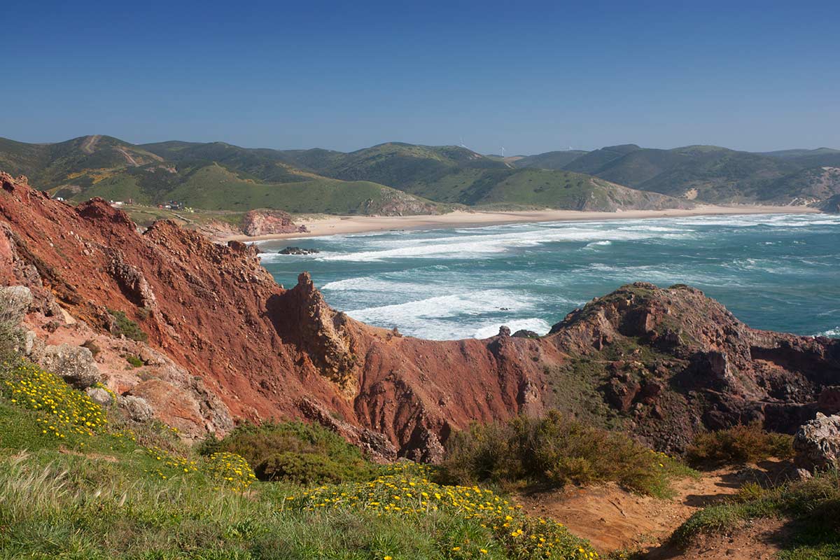 image of praia do amado beach costa vicentina algarve portugal