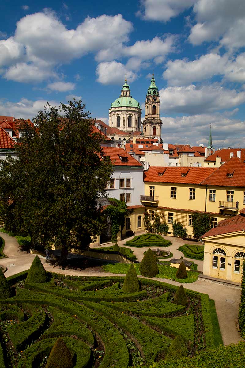 image of vrtba garden and st Nicholas church prague czech republic