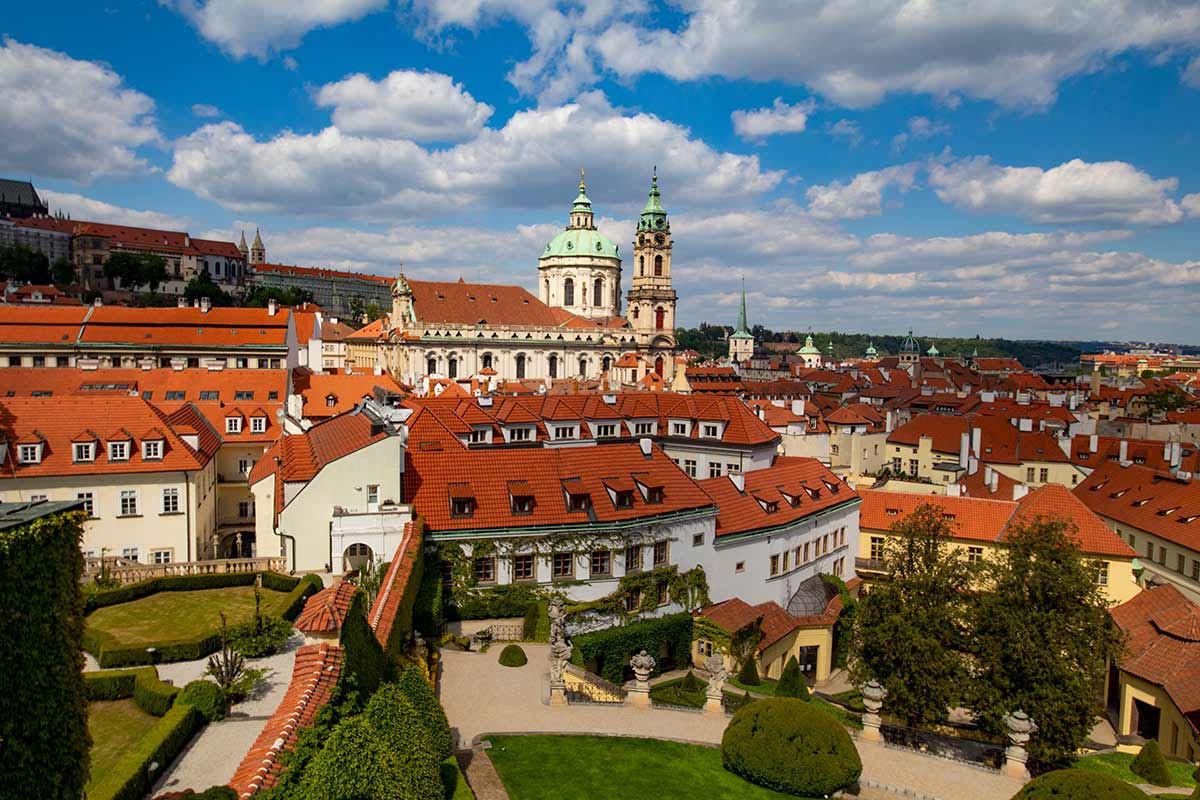 image of vrtba garden and st Nicholas church prague czech republic