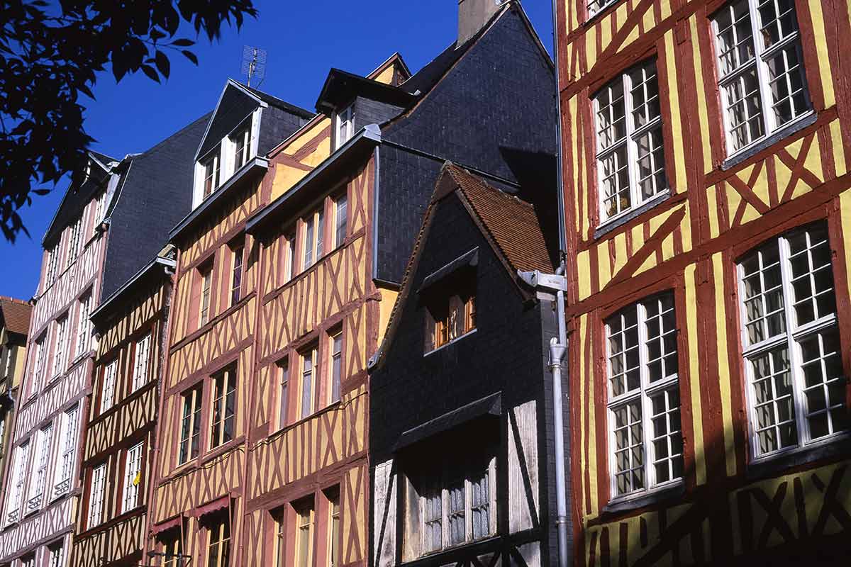 image of medieval houses in Rouen seine-maritime normandy france