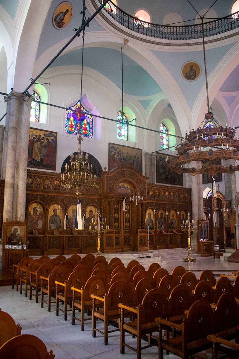 image of interior of agios titos church heraklion crete