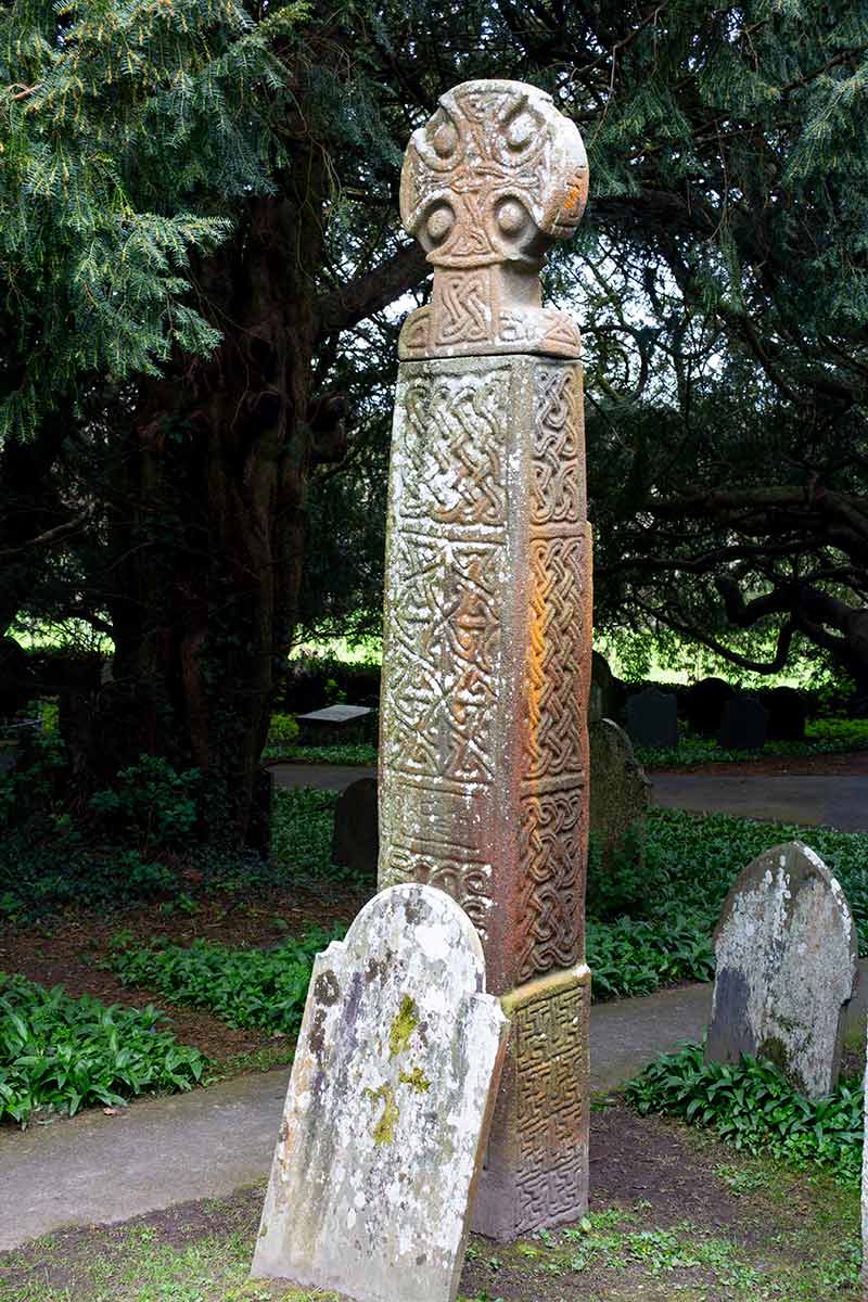 image of nevern cross or stg brynach's cross nevern pembrokeshire wales uk