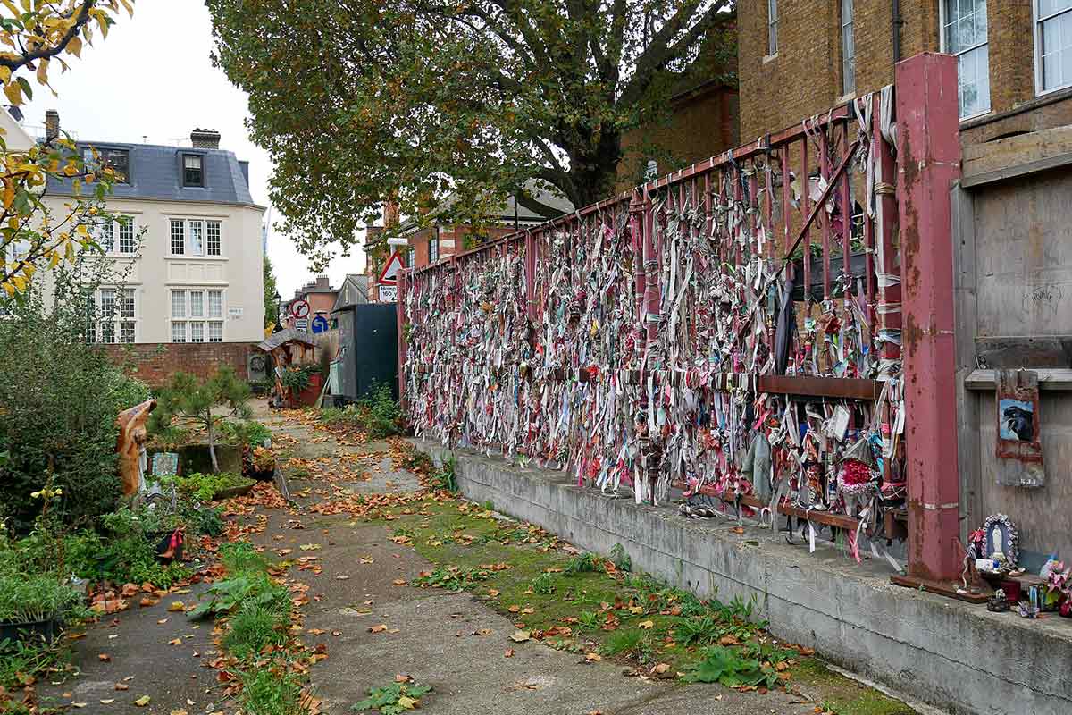 image of cross bones graveyard southwark London England uk