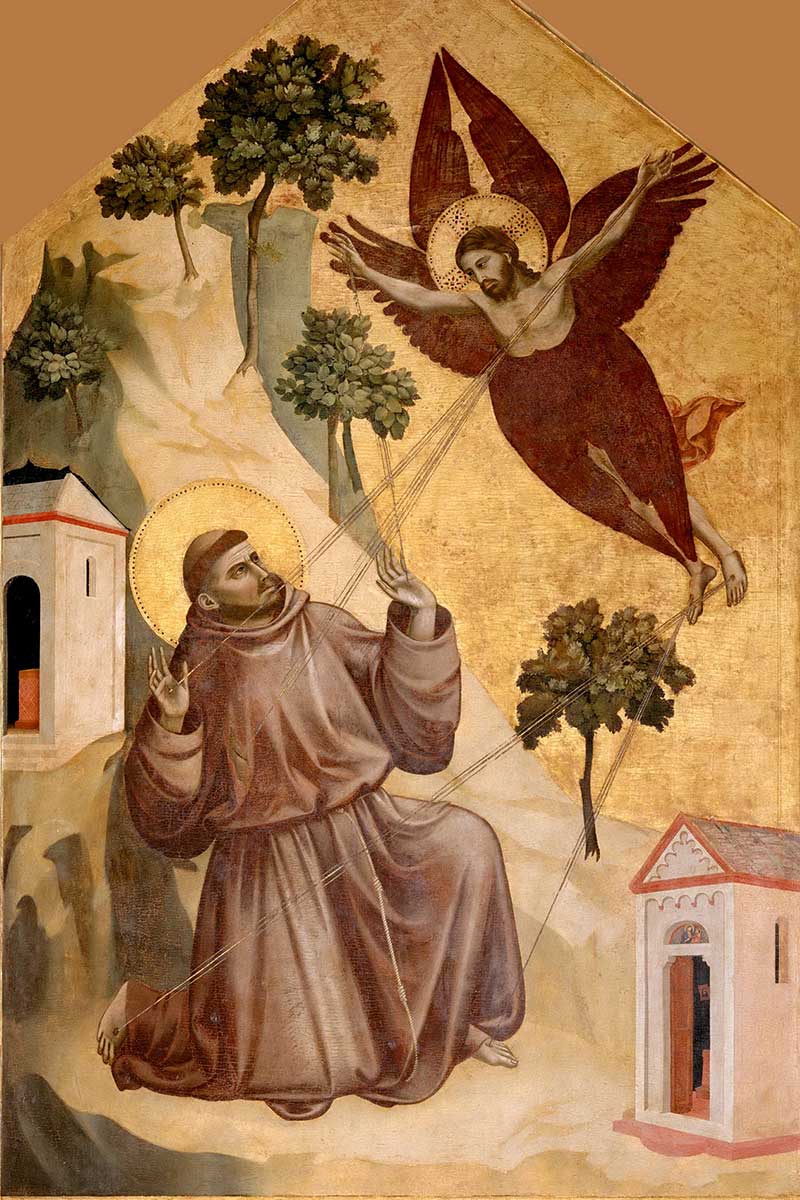 image of Giotto's stigmatisation of st Francis in the Louvre paris
