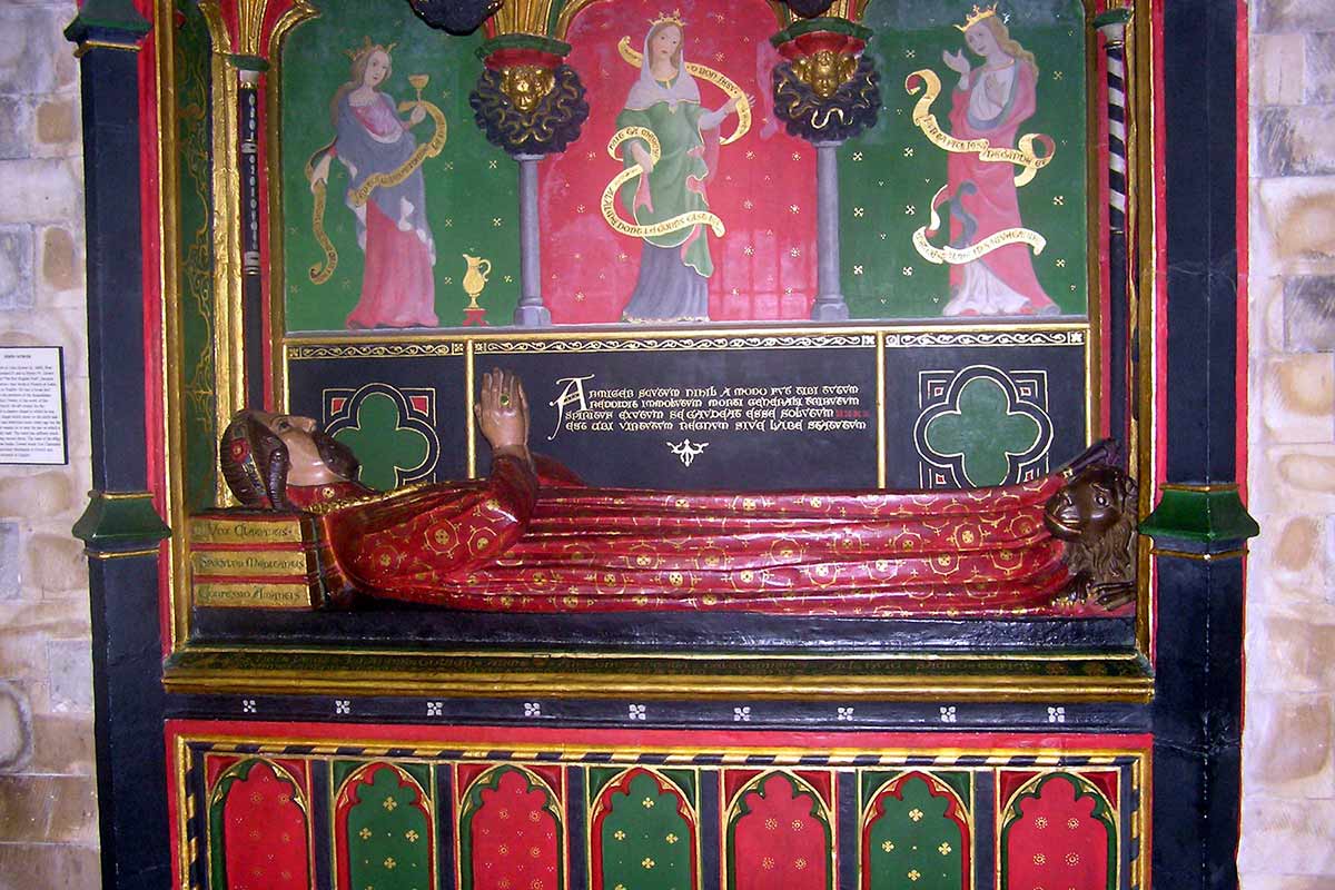 image of the tomb of John Gower southwark cathedral London England uk