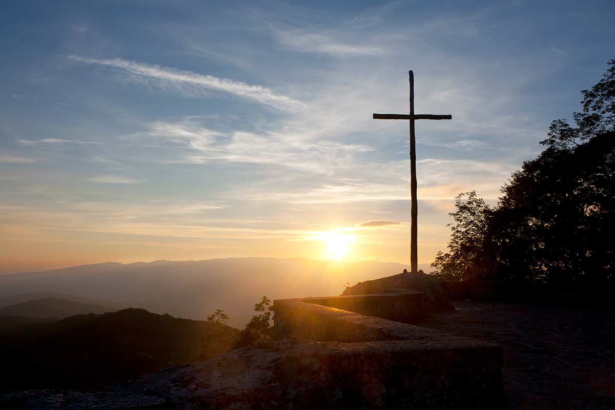 image of sunset from la Verna sanctuary Tuscany italy