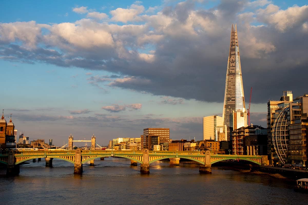 image of the shard and southwark bridge London England uk