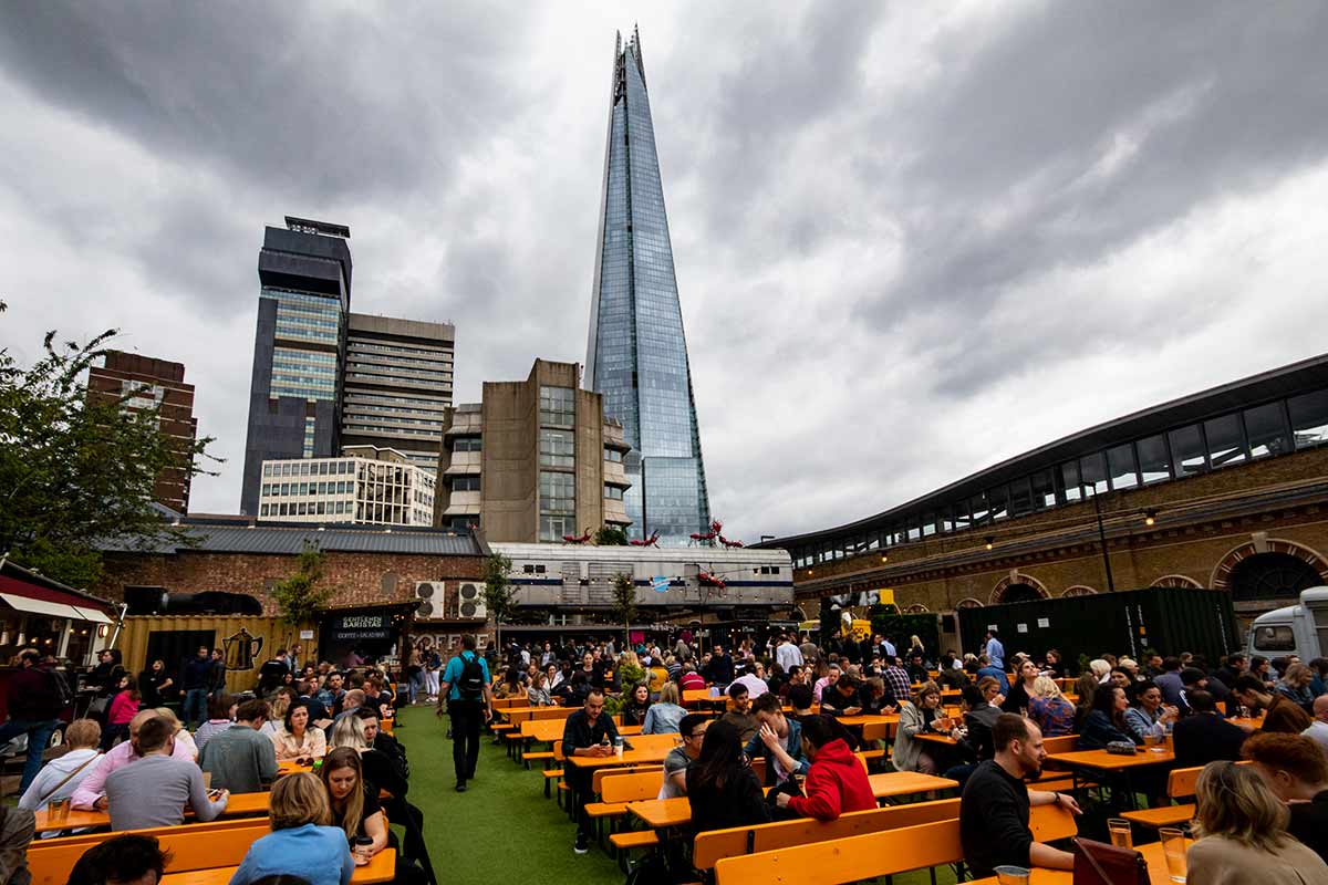 image of vinegar yard food stalls southwark London England uk