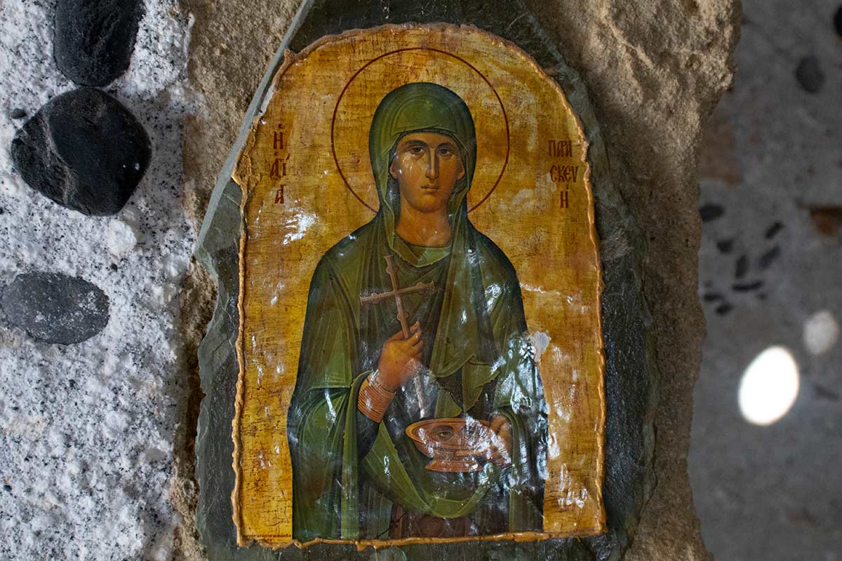 image of icon in agios pavlos church near Agia Roumeli Crete Greece