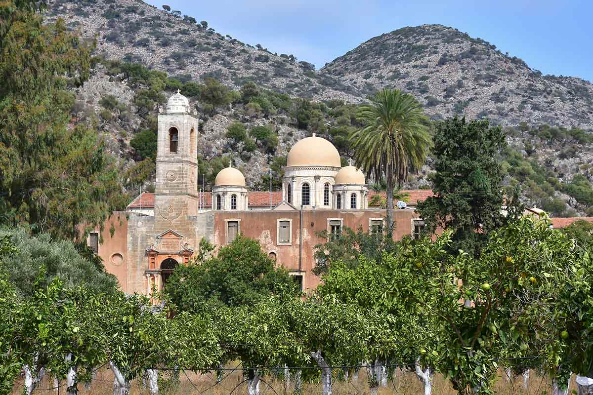image of Agia Triada monastery near Chania crete greece