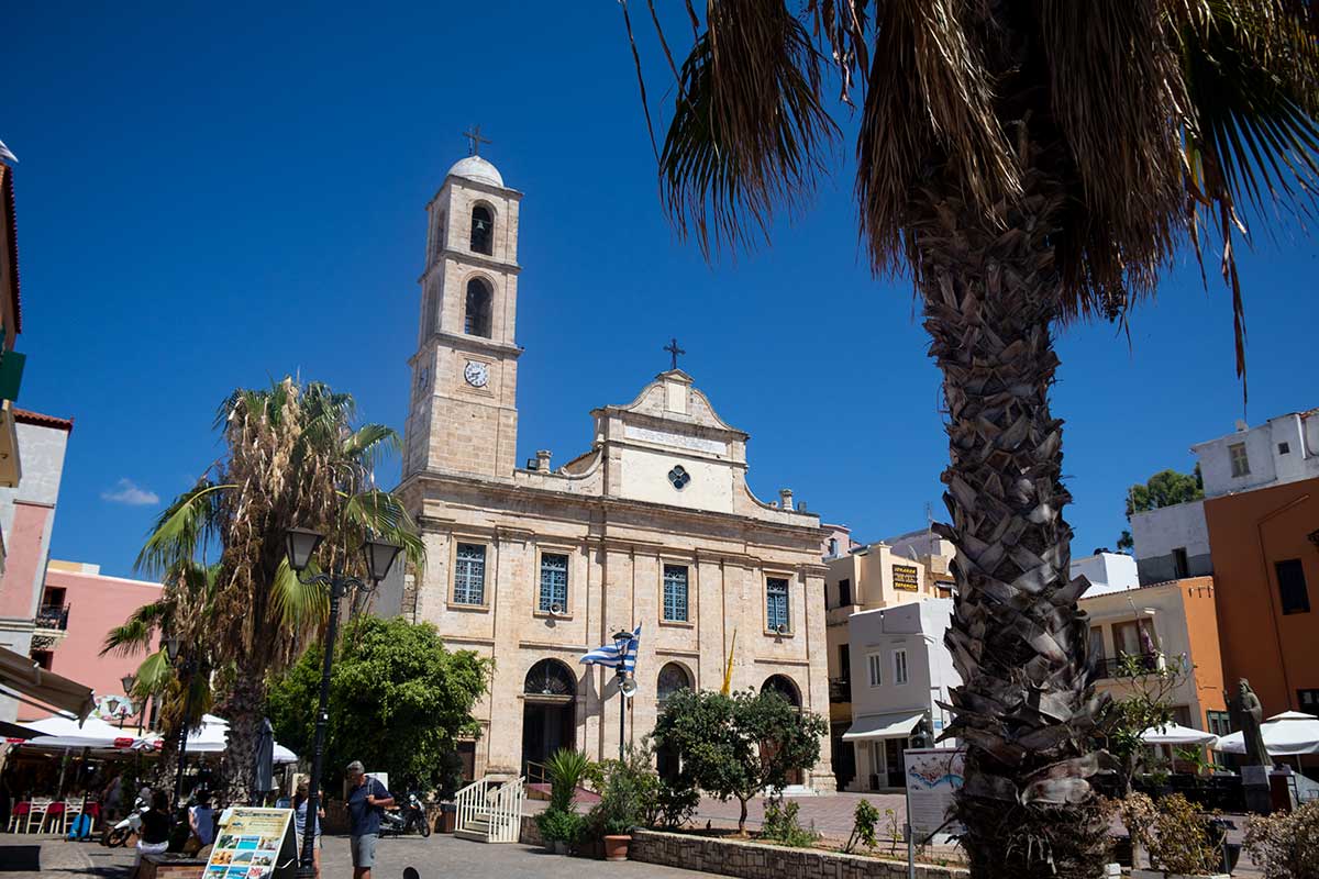 image of Greek Orthodox cathedral Chania crete greece