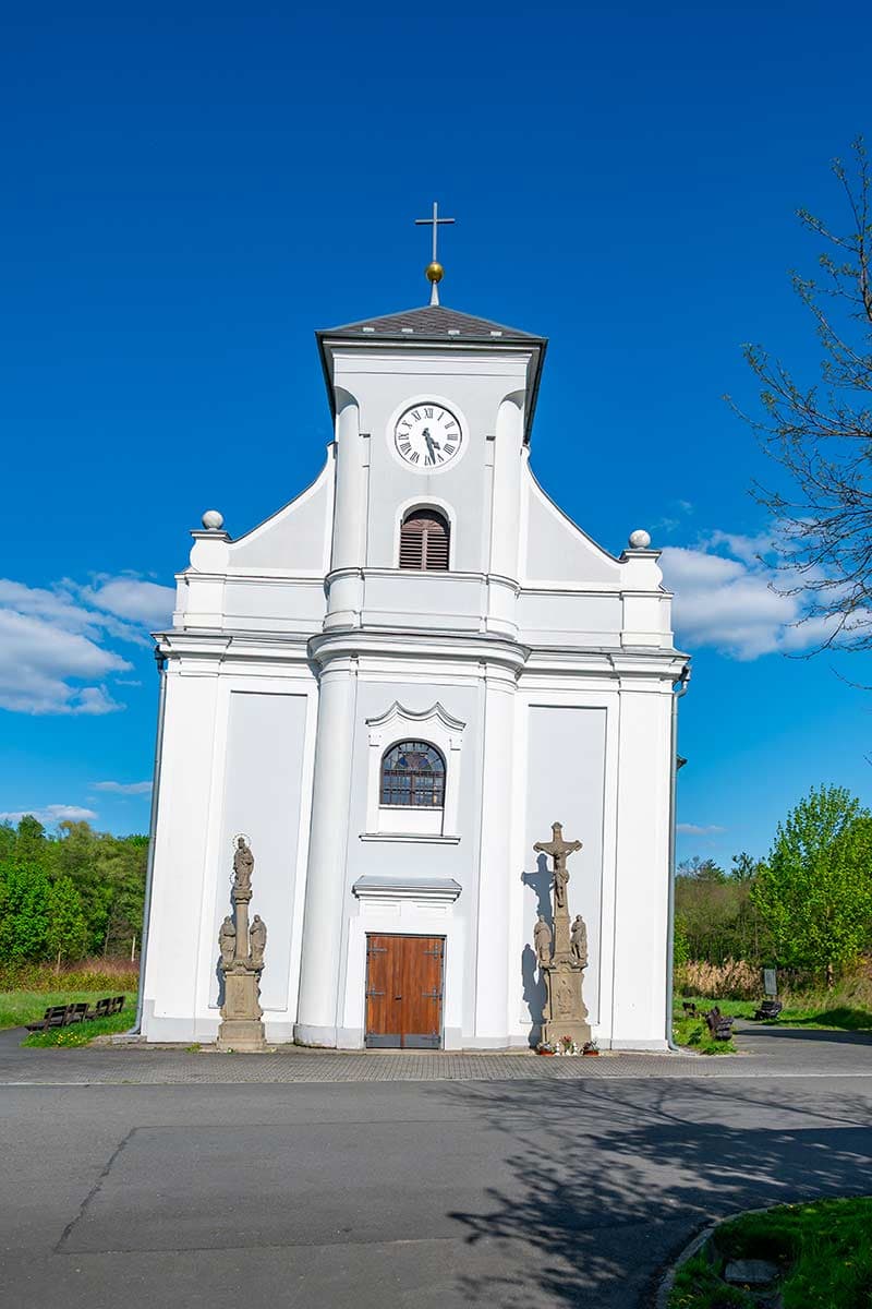 image of leaning church of Doly Karvina czech republic