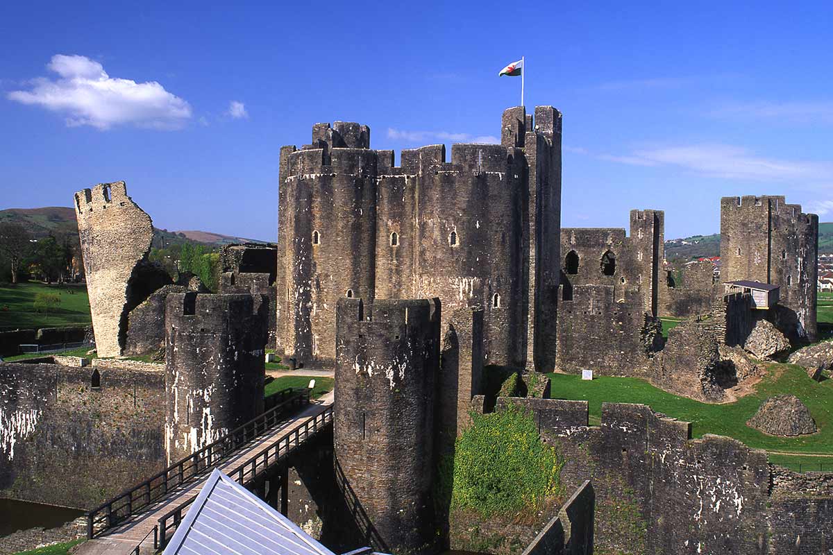image of Caerphilly castle Wales uk