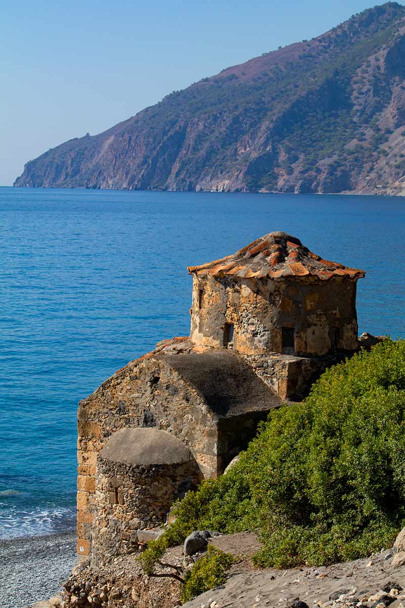 image of agios pavlos church near Agia Roumeli Crete greece