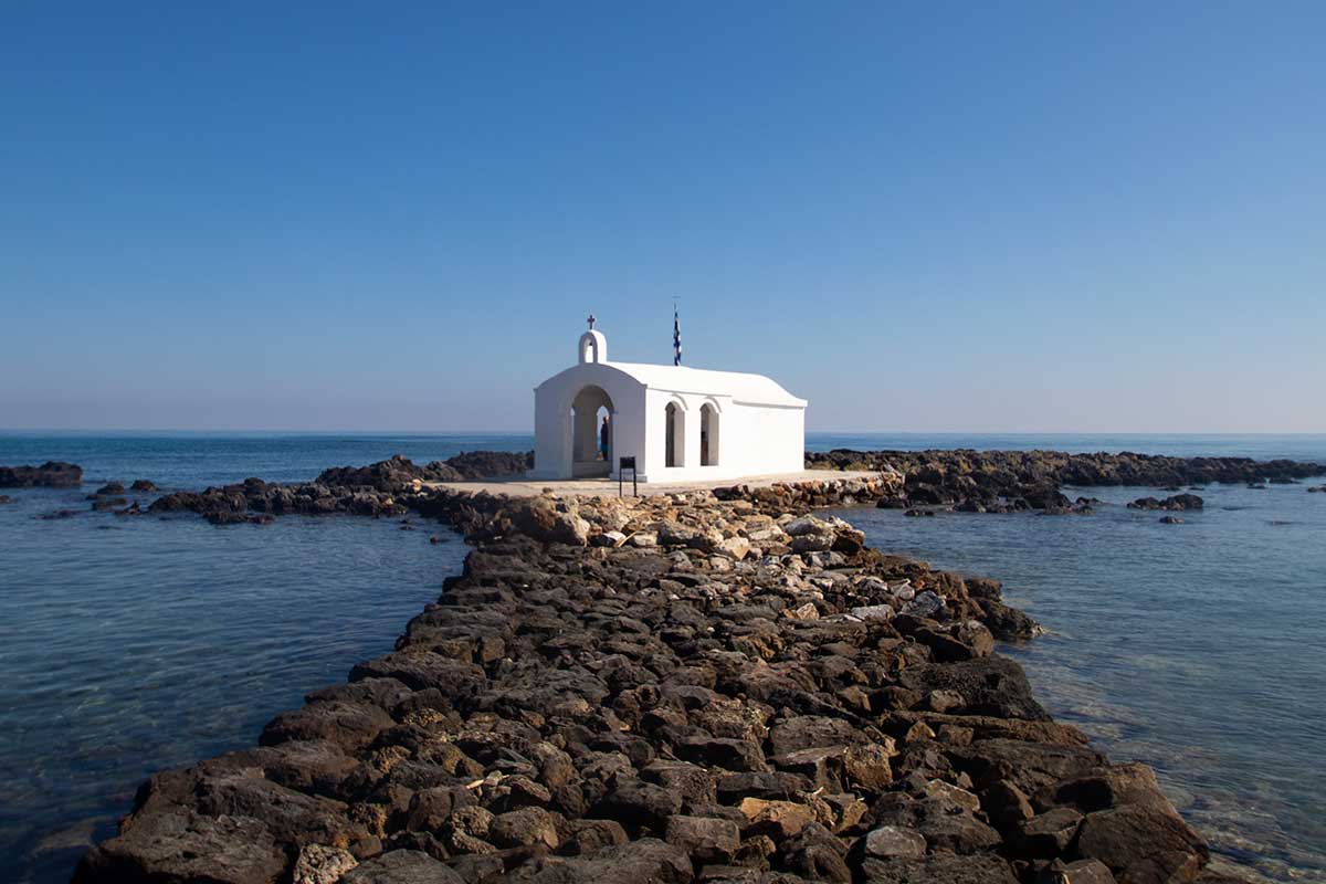 image of st Nicholas chapel Georgioupolis crete greece