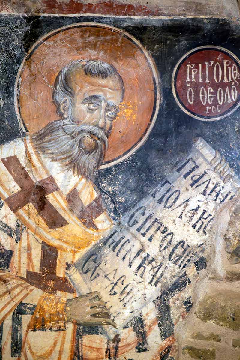 image of fresco in Panagia era church kritsa Crete greece