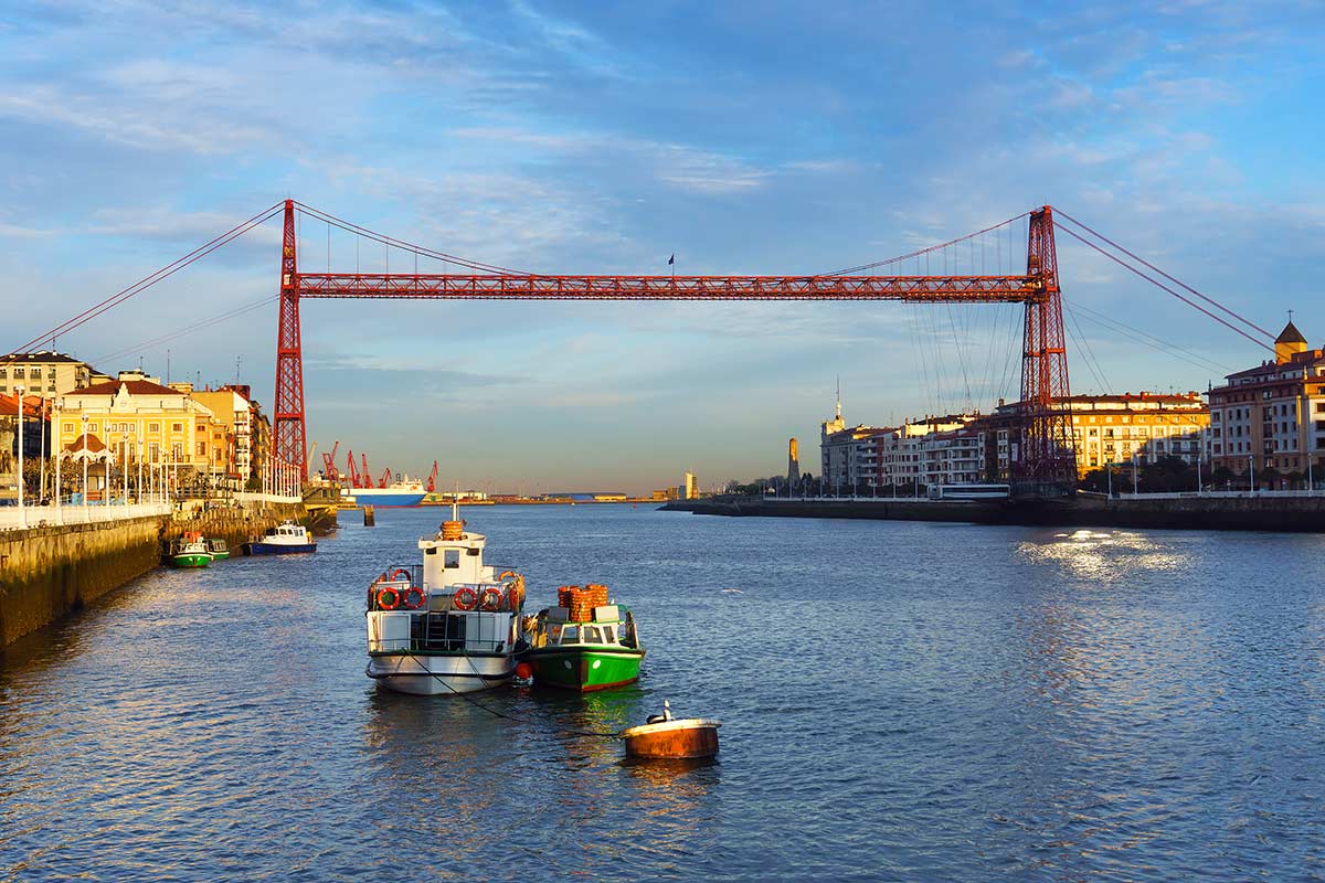 image of Vizcaya transporter bridge Portugalete Basque Country Spain