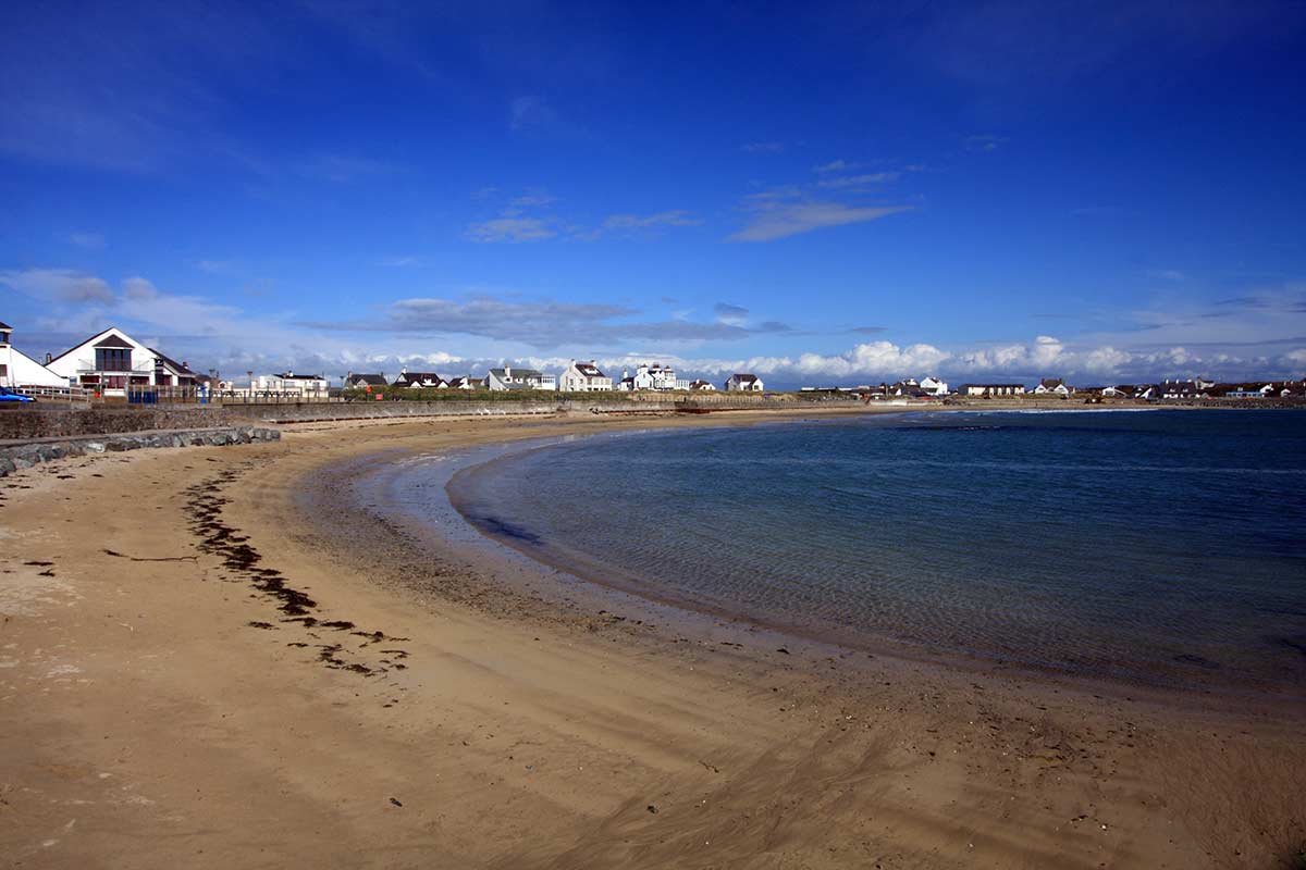 image of trearddur bay beach anglesey north Wales uk