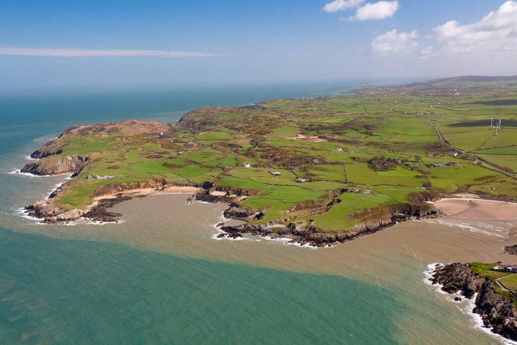 image of beaches and coastline at females bay anglesey north Wales uk