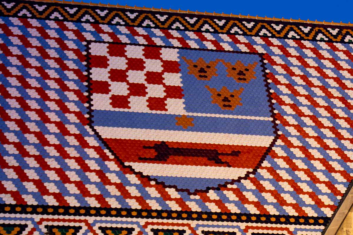 landmarks in zagreb image of tiled roof of st mark's church Zagreb croatia