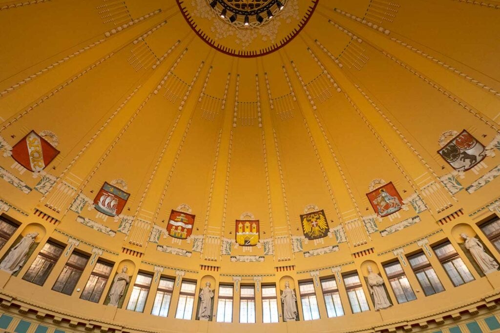 prague main train station image of historic art nouveau dome of station prague czech republic