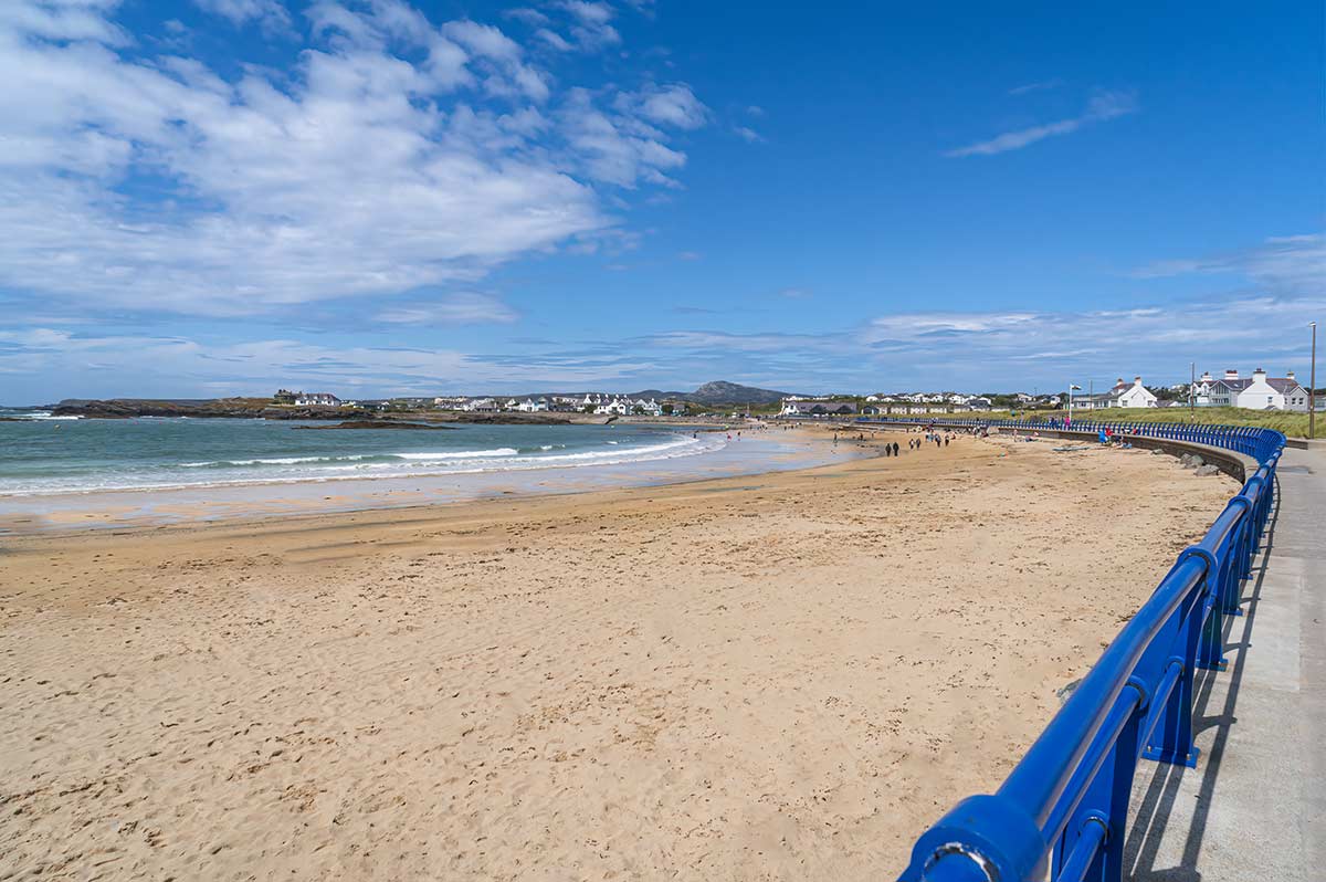 image of trearddur bay beach anglesey north Wales uk