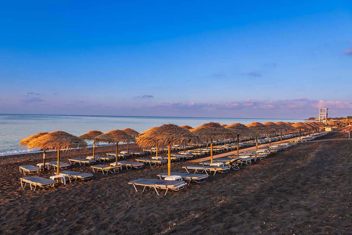 image of perivolos beach santorini cyclades greece
