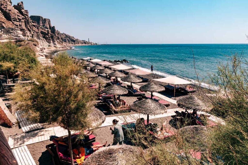 image of erosion beach near Vlychada Santorini greece