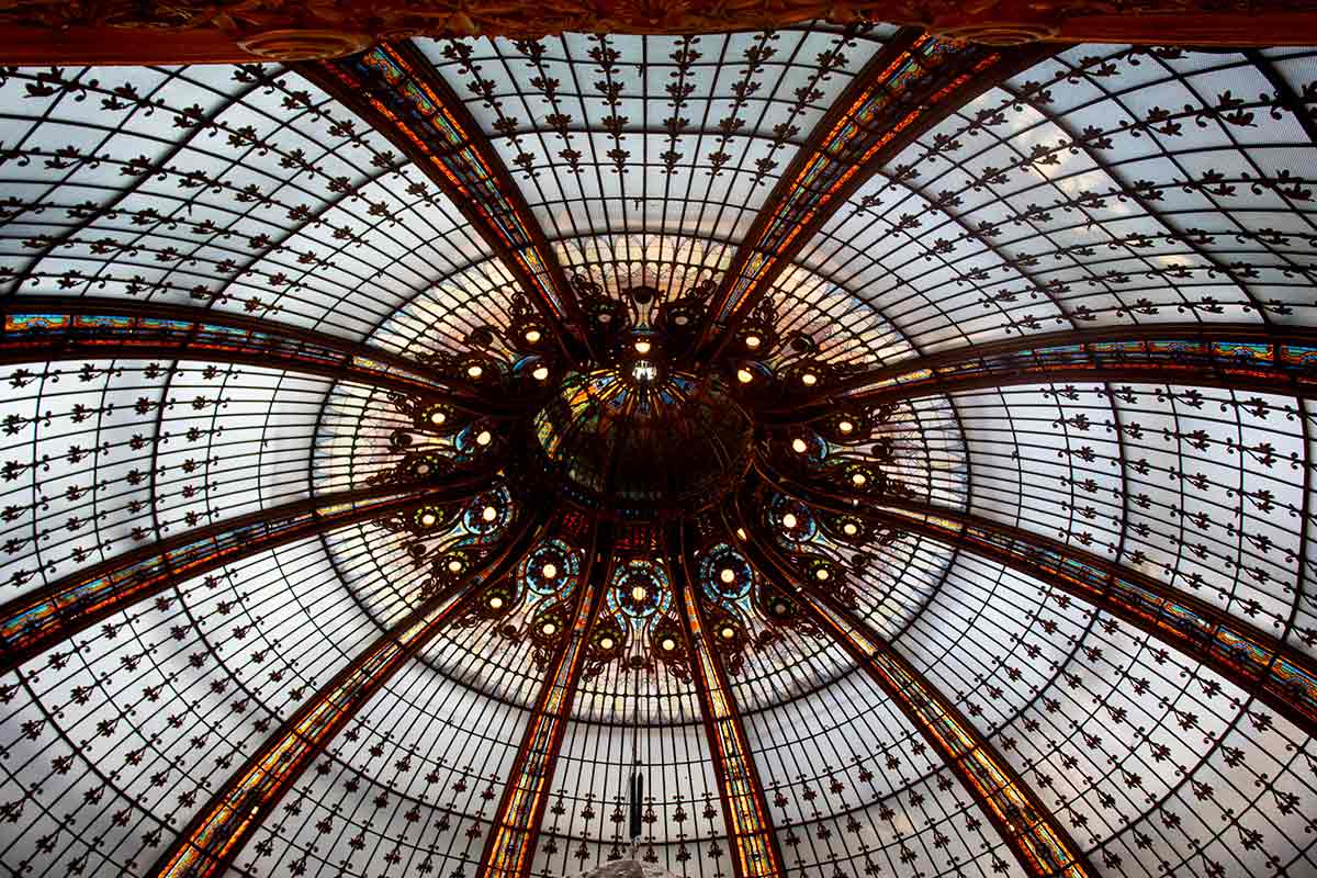 image of the Galeries Lafayette glass dome Paris france
