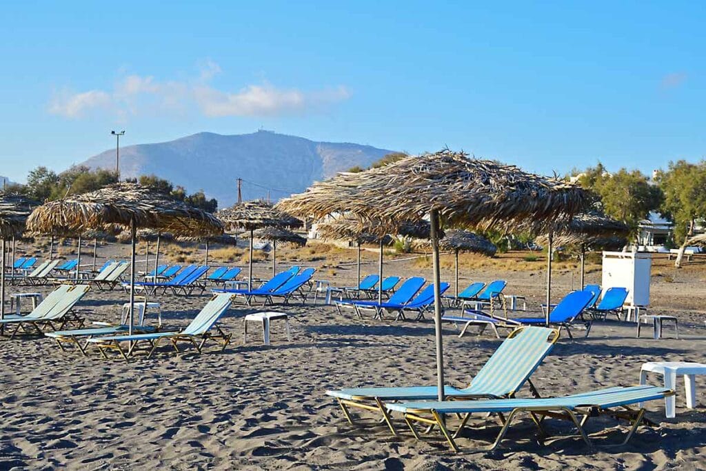 image of Monolithos beach santorini greece