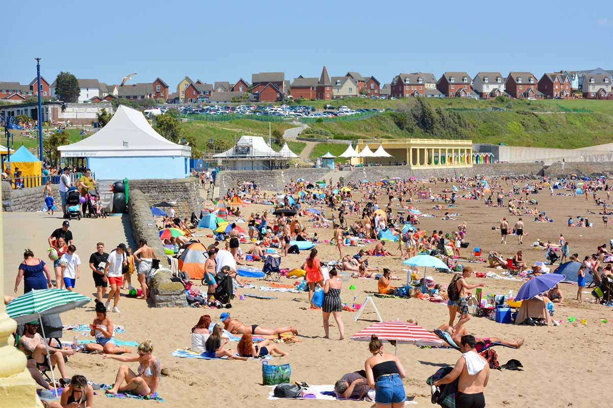 image of Barry island main beach Barry vale of glamorgan south Wales uk