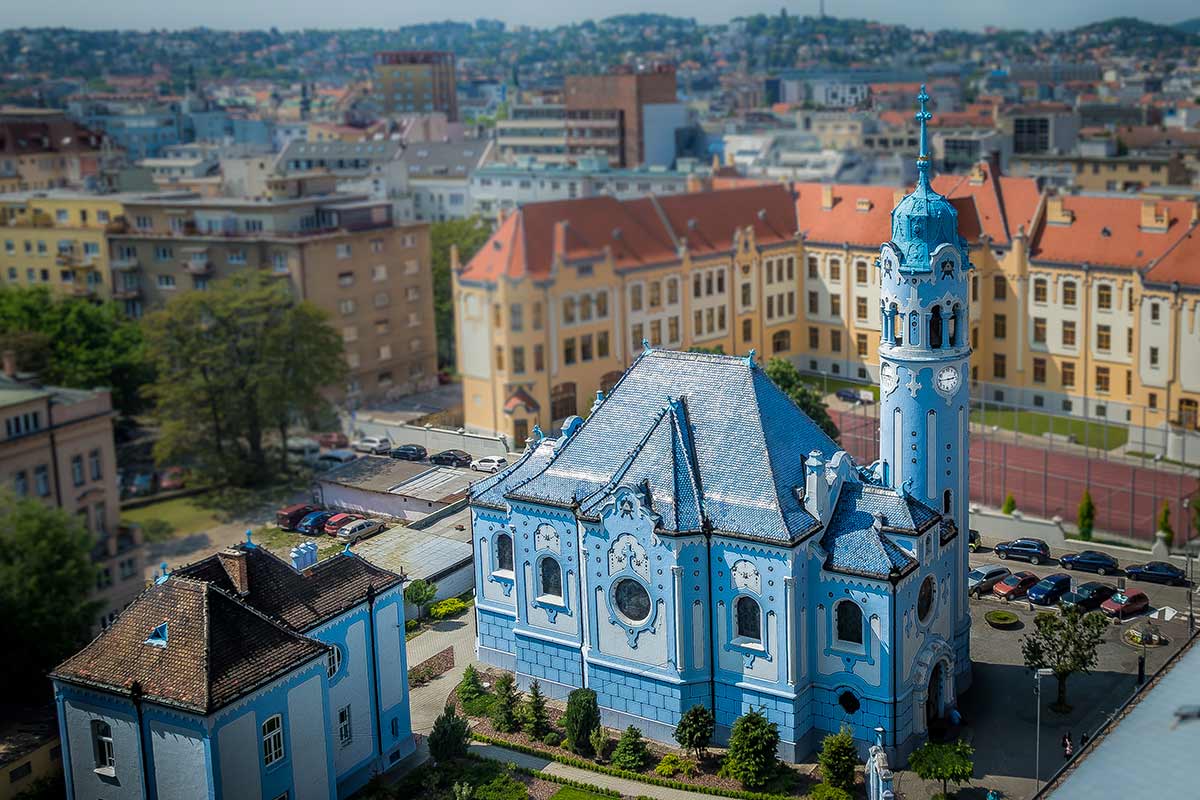 image of blue church Bratislava slovakia