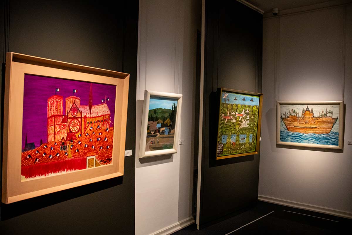 image of emerik fejes painting of notice dame cathedral in Paris in zagreb naive art museum croatia