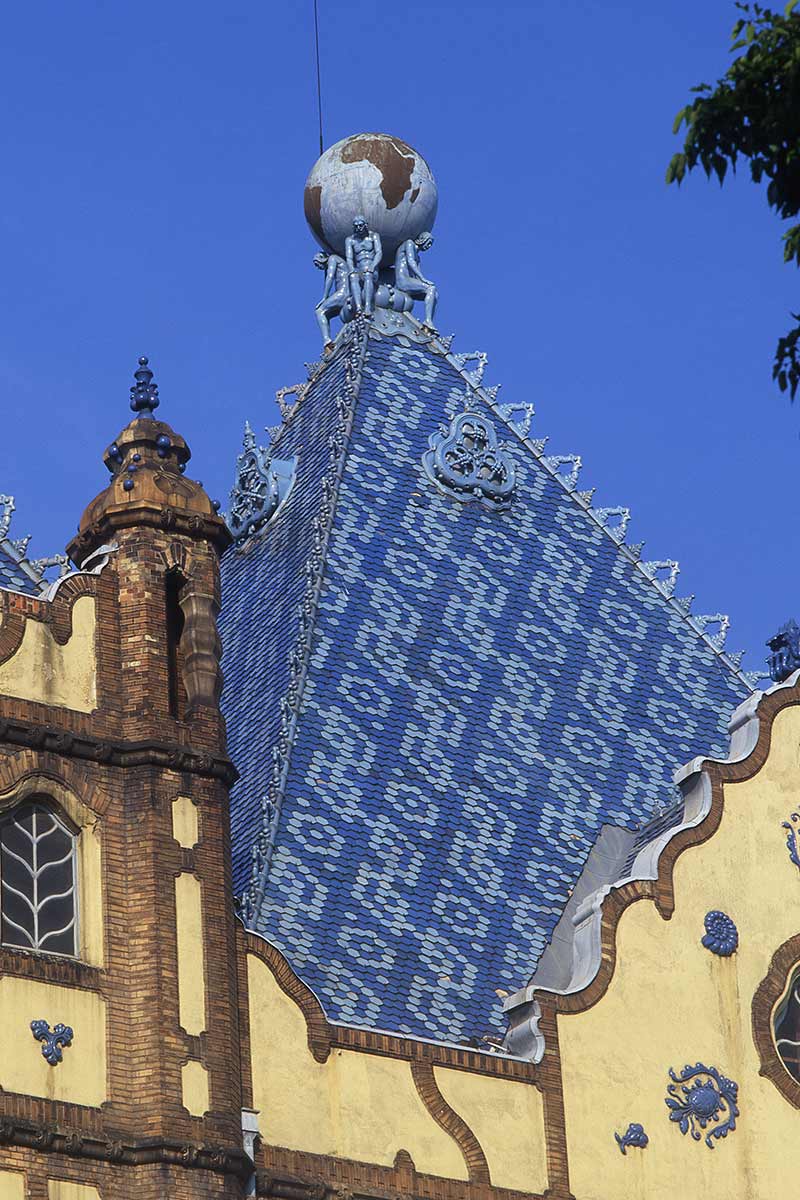 image of roof of Hungarian geological institute Budapest hungary