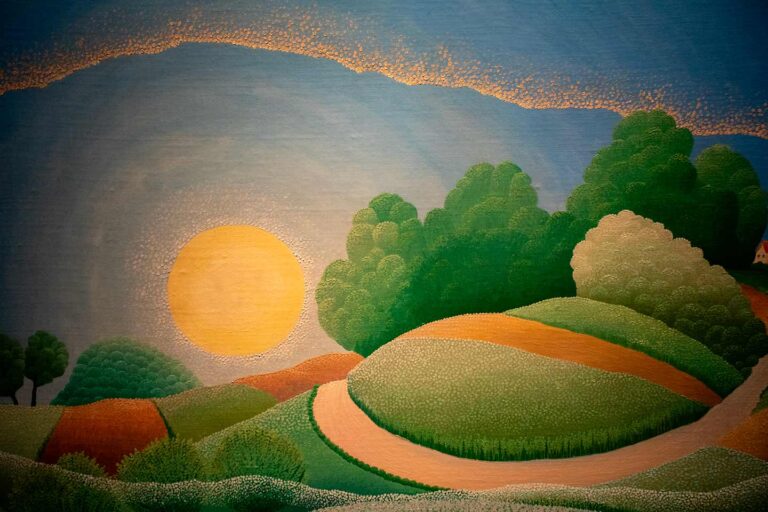 visiting zagreb naive art museum image of landscape painting in naive art museum zagreb croatia