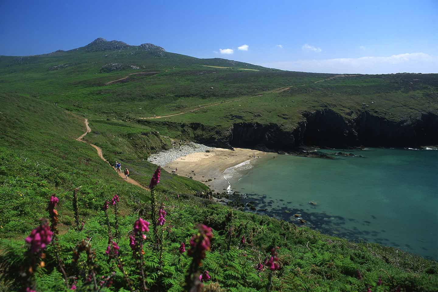 Wales travel guide image of porthmelgan beach Pembrokeshire Wales uk