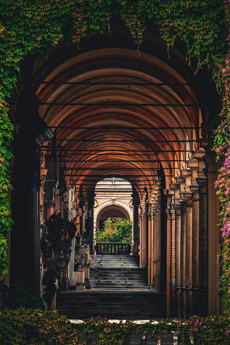 image of arcade in Mirogoj Cemetery zagreb croatia