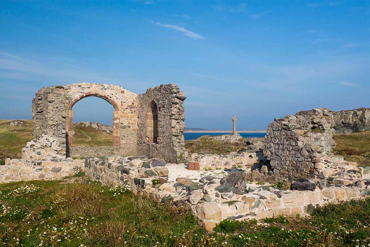 image of st Dwynwen's chapel Llanddwyn Island anglesey north Wales uk