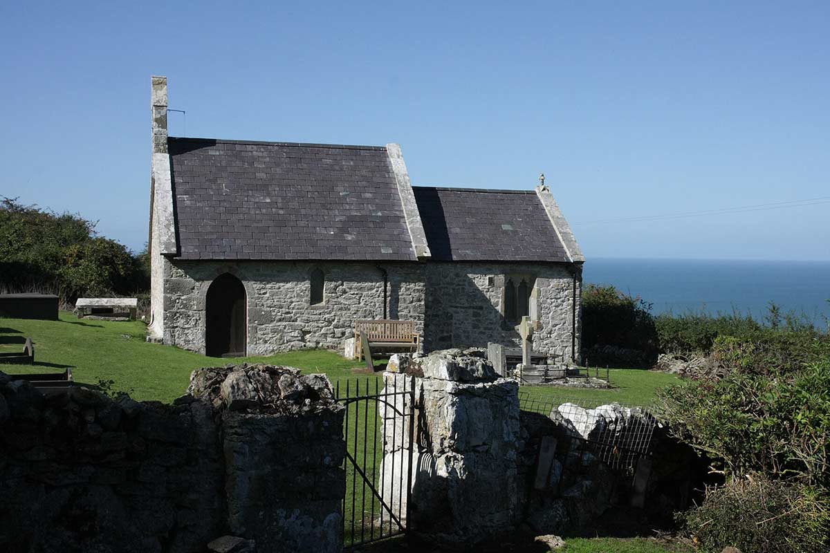 image of llanfihangel din sylwy church anglesey north Wales uk