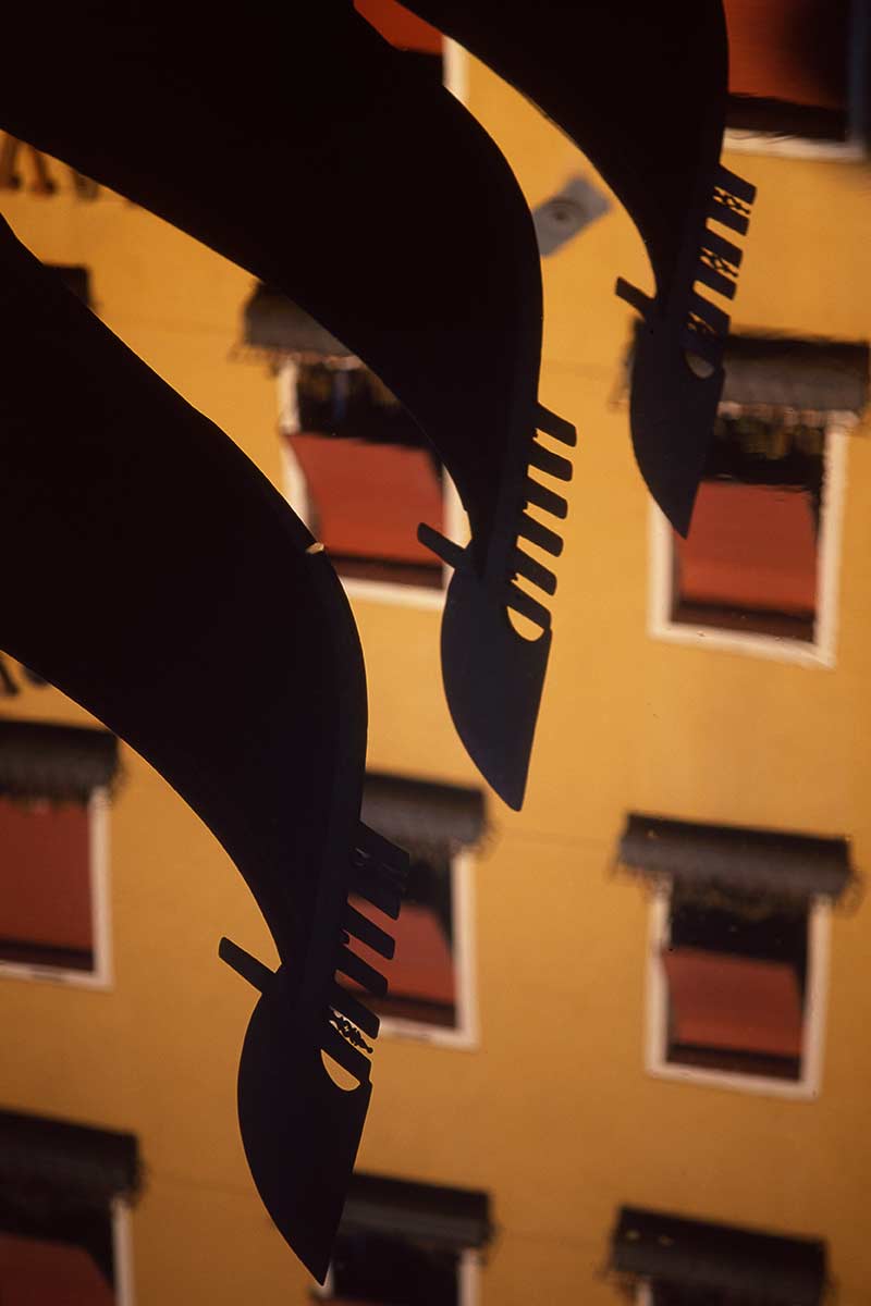 image of gondola reflections in water Venice italy